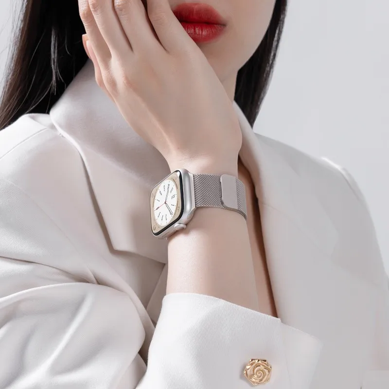 Milanese Strap for iWatch Band 46mm 42mm 45mm 41mm 44mm 40mm 49mm Bracelet iWatch Series 10 Strap 9 8 7 6 5 4 SE Sport Band