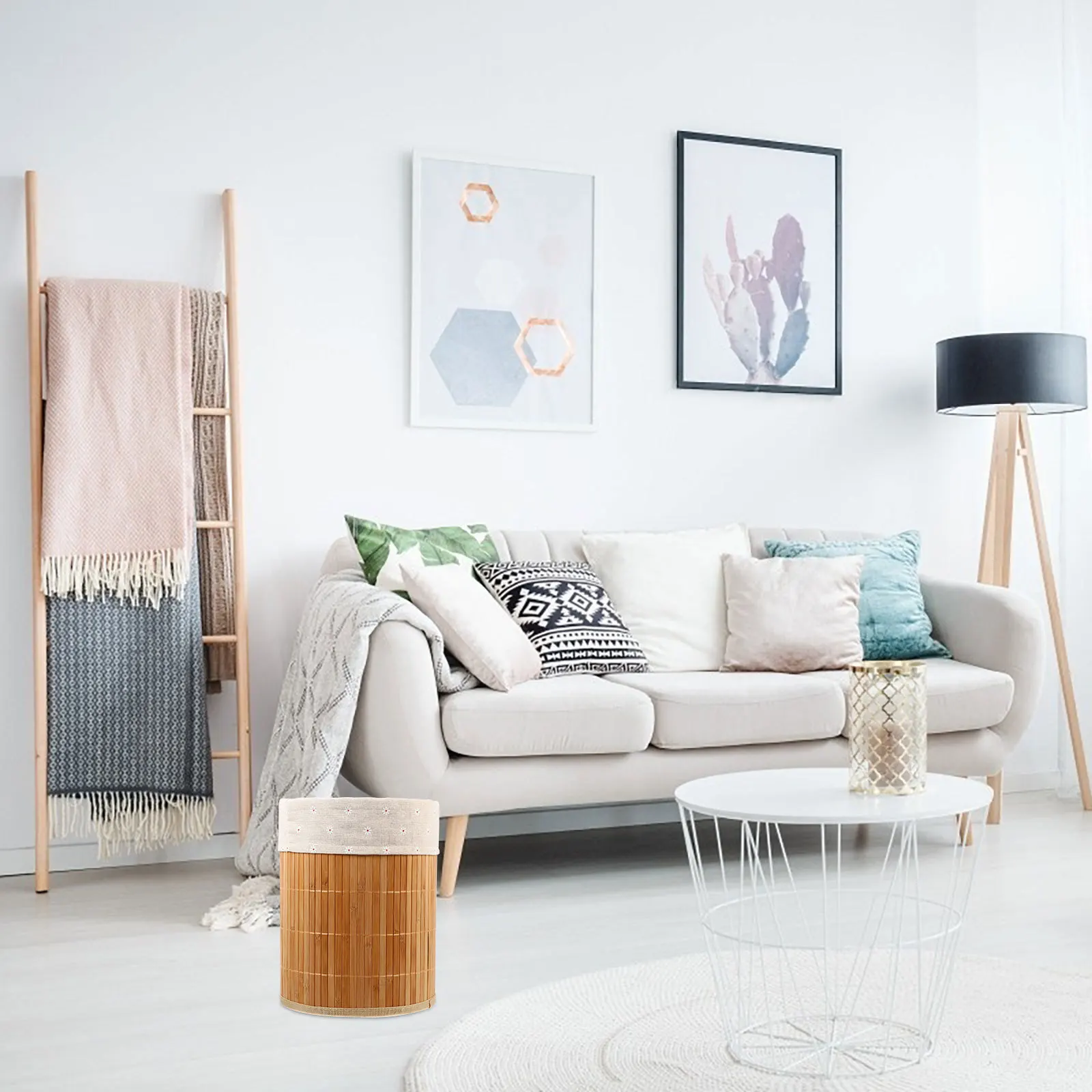 

Bamboo Weaving Storage Basket Foldable Clothes Organizer Dirty Laundry Container Large Capacity Woven Basket For Home Sundries