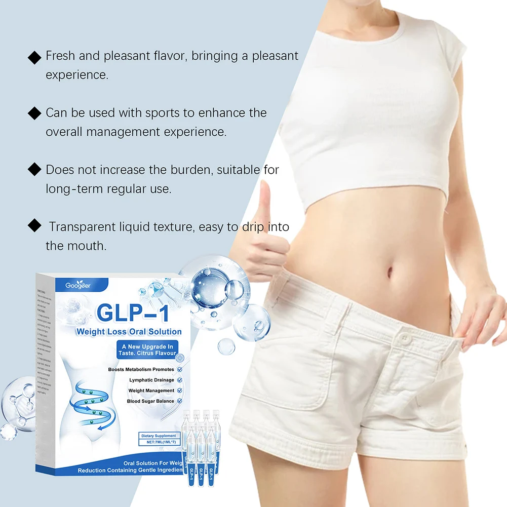 GLP-1 Weight Loss Oral Solution GLP-1 Liquid Drops for Body Slim Upgrade Citrus Flavour Boosts Metabolism Weight Management