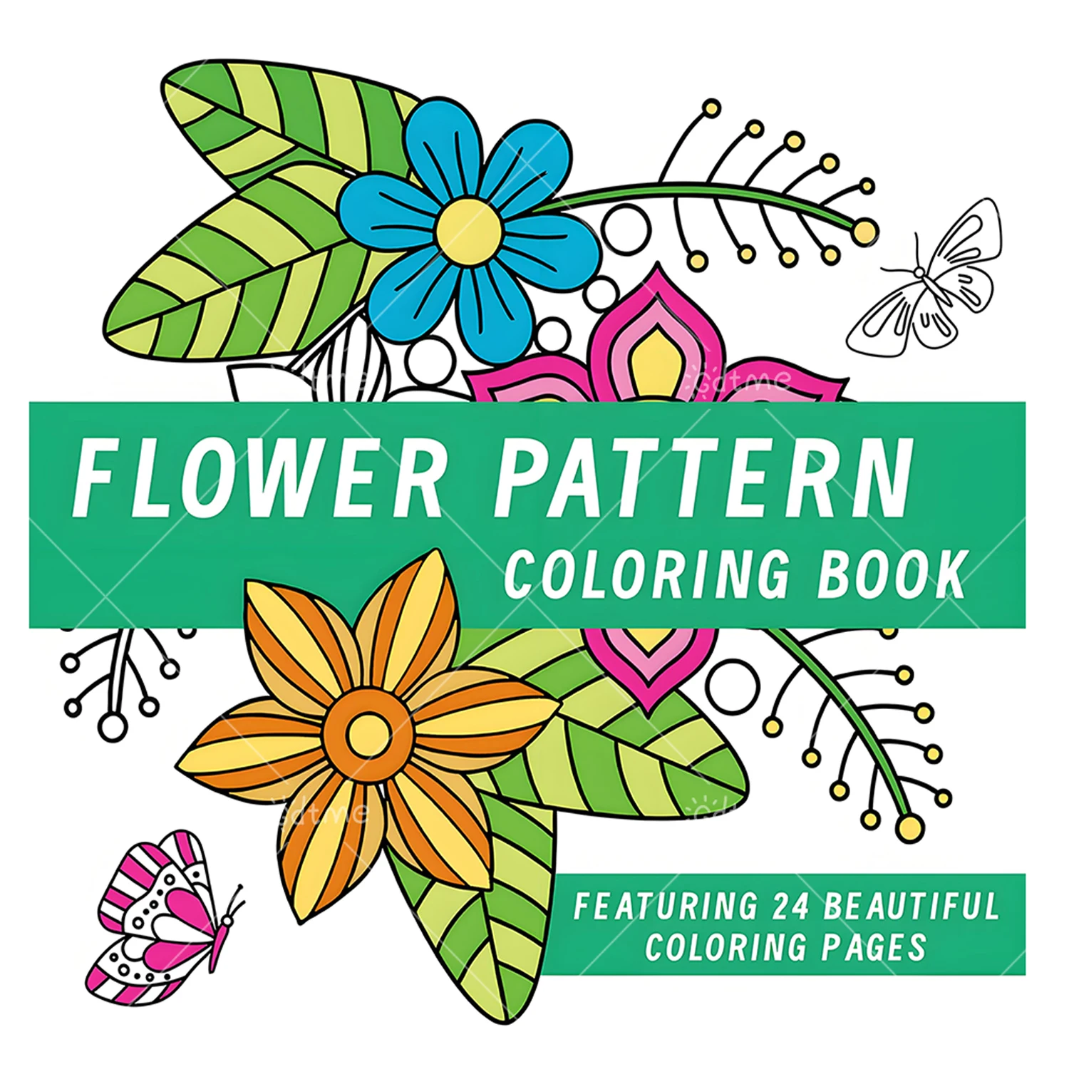 

FLOWER PATTERN Coloring Book for Adult Relieve Stress Kill Time DIY Painting Drawing Book Kids Educational Toys