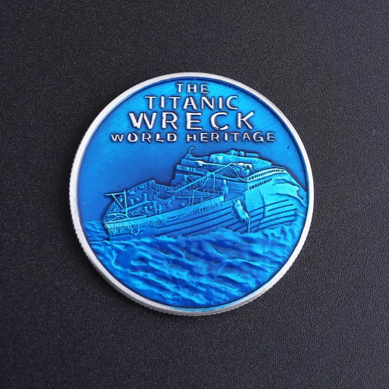 Titanic Ship In Memory of Rms Victims Commemorative Coins Ocean Blue Silver Badge R.M.S Titanic April 10-15,1912