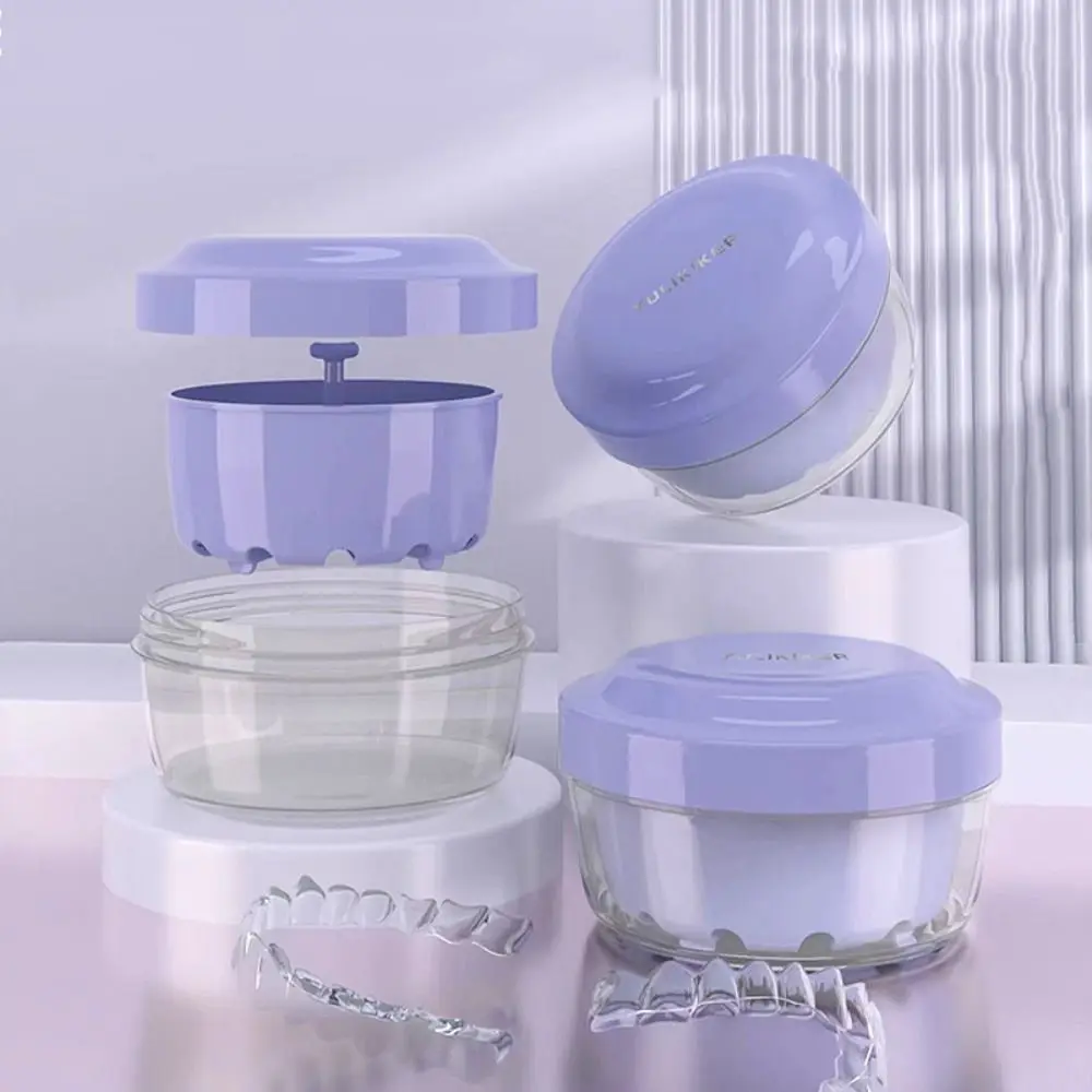 Portable Oral Orthodontic Retainer Case Japanese Cleaning Tooth Invisible Braces Soaking Box Sealed Mouthguard Container