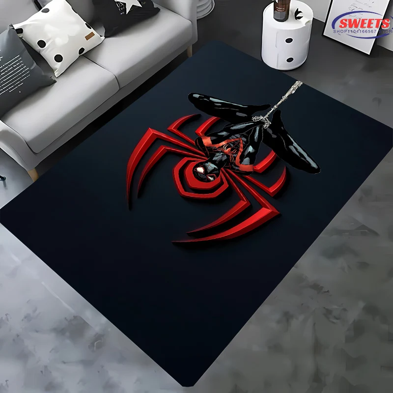 Popular Marvel Spiderman logo Carpet,Rug for Living Room Tapete for Bedroom Sofa Kitchen Doormat Decor, Kid‘s Non-slip Floor Mat