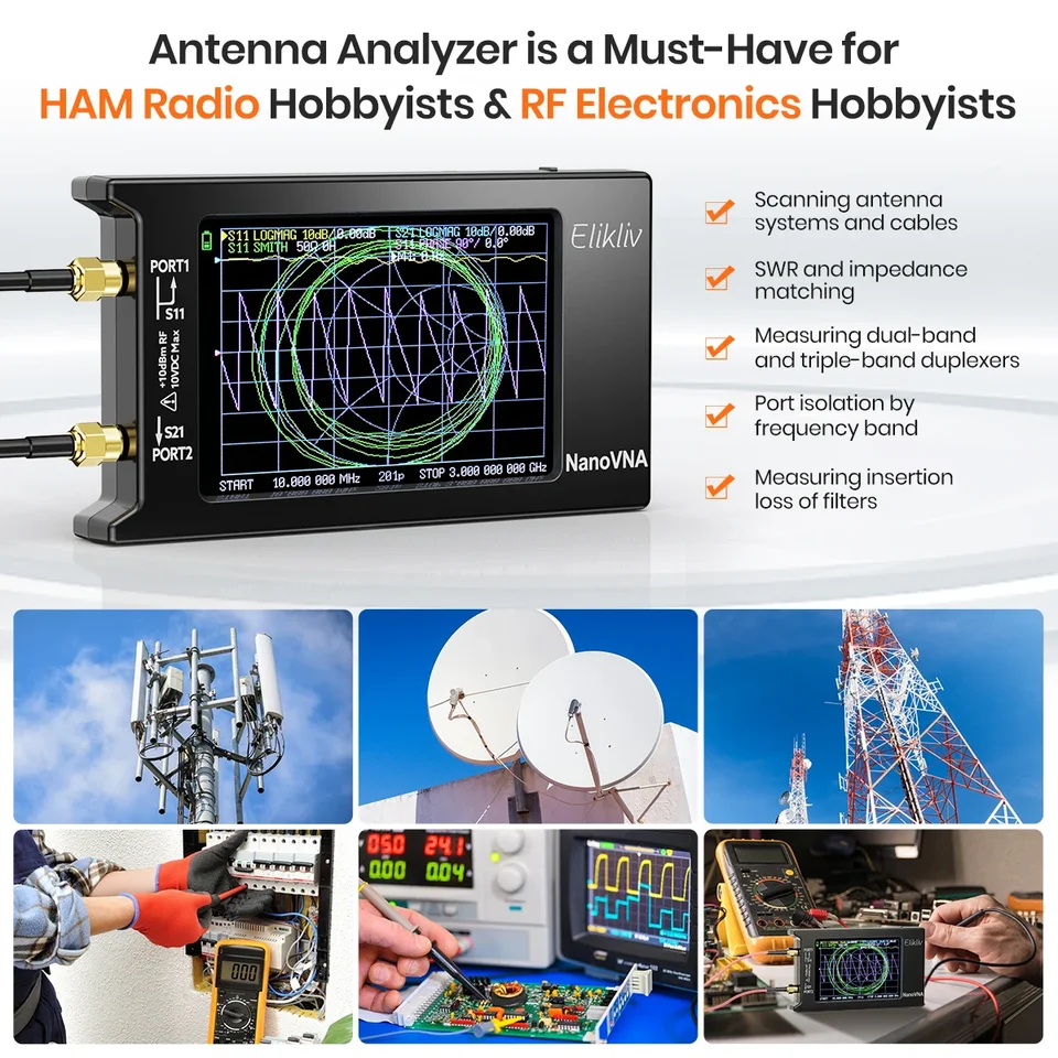 NanoVNA-H4 ベクトルネットワークアナライザ 10KHz-1.5GHz MF HF VHF