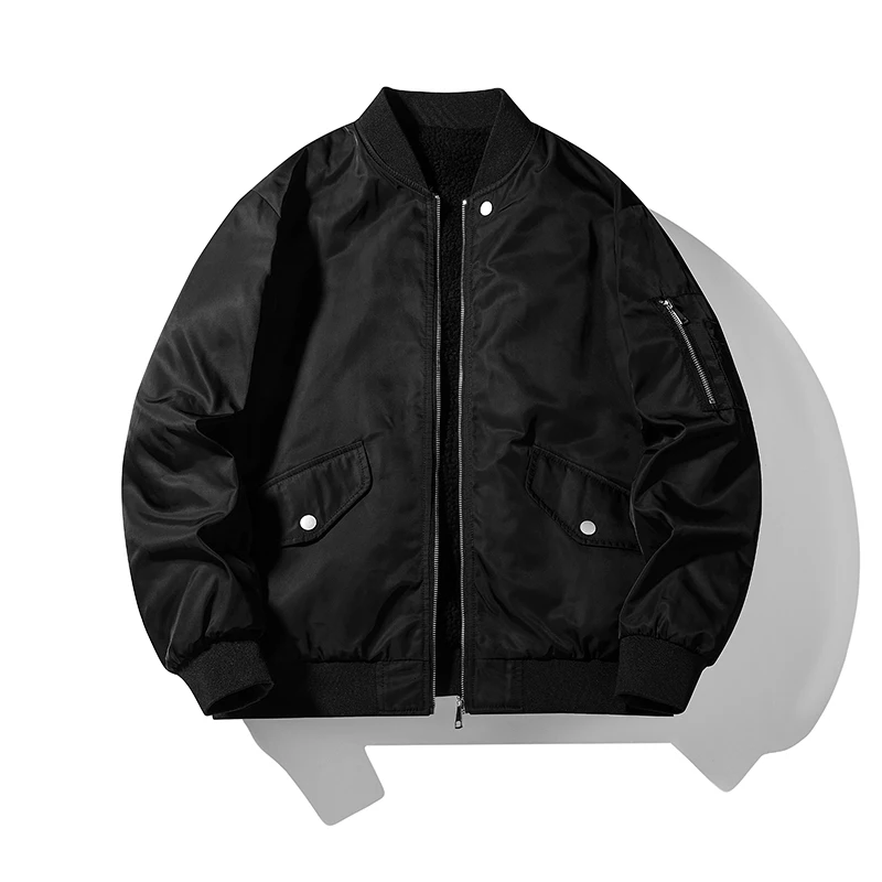 

Winter New Thicken Bomber Jacket for Men Baseball Collar Windproof Male Coats Fashion Comfortable Warm Outerwear Casual Quality