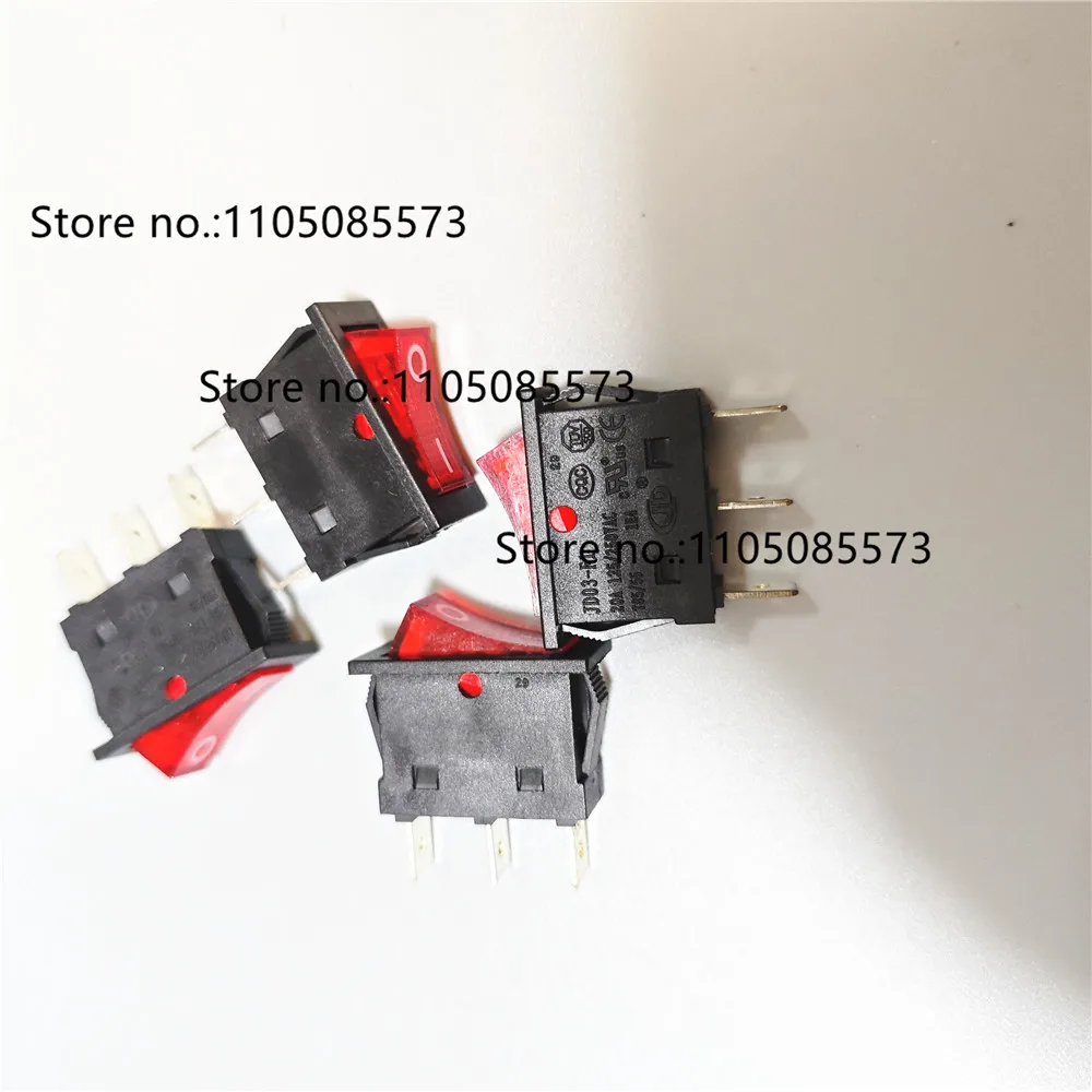 

50 шт. JD03-F1 20A 125/250 В переменного тока, мощная кнопка кулисного переключателя, 3-контактная с подсветкой
