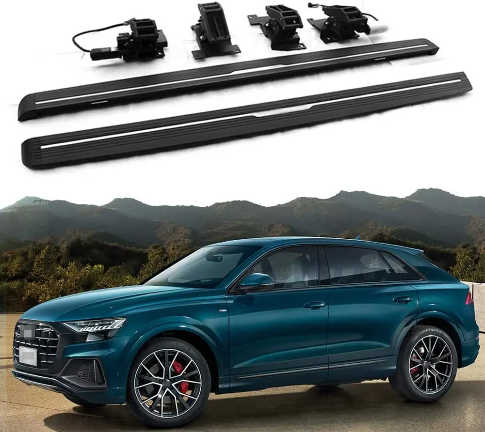 2PCS Black Deployed Running Board Fits for Audi Q8 2019-2024 Electric Side Steps