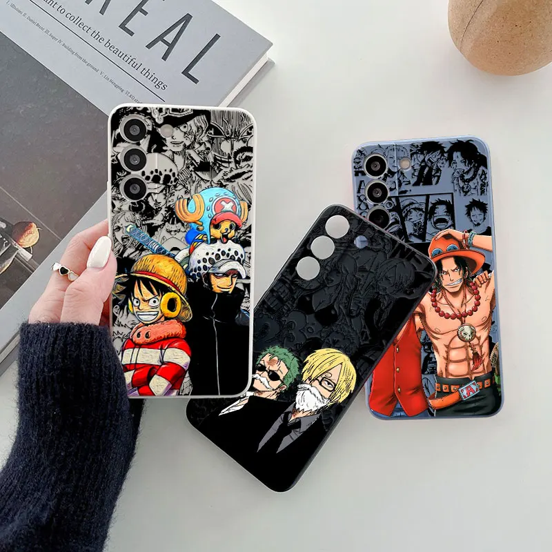 

O-One Piece Cartoon Phone Case For Samsung Galaxy S26 S25 Ultra S24 S23 S22 Plus S21 S20 FE S26 Ultra A37 A57 5G Silicone Cover