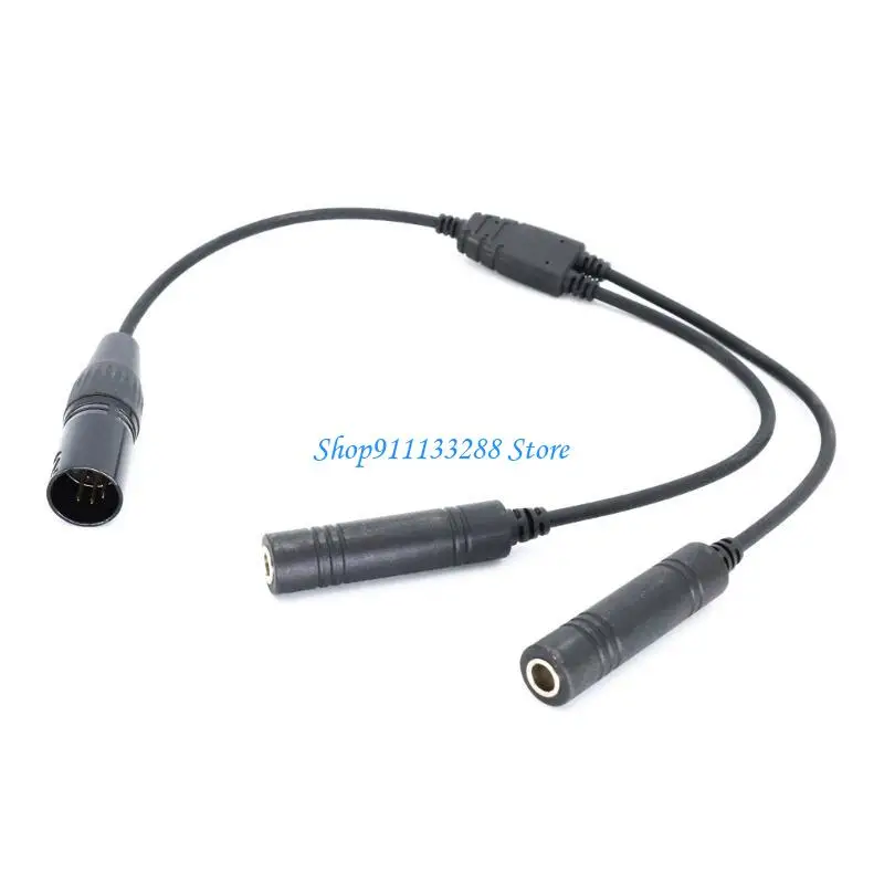 G88D Adapter Cable GAs Headset to XLRs Double Plug Durable Design Aviation Accessory