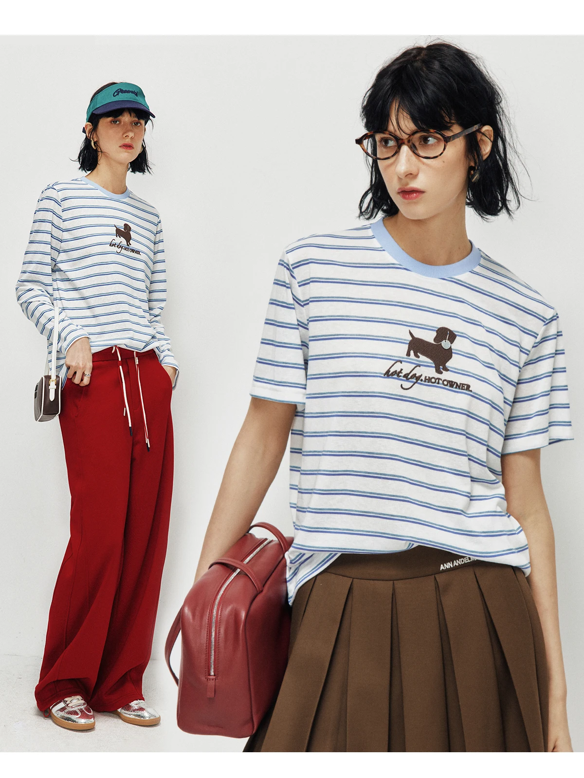 

Женская футболка с вышивкой, круглым вырезом, длинным рукавом, с вышивкой в виде собаки и надписей, дышащая, комфортная, в повседневном стиле, из полиэстера и лиоцелла