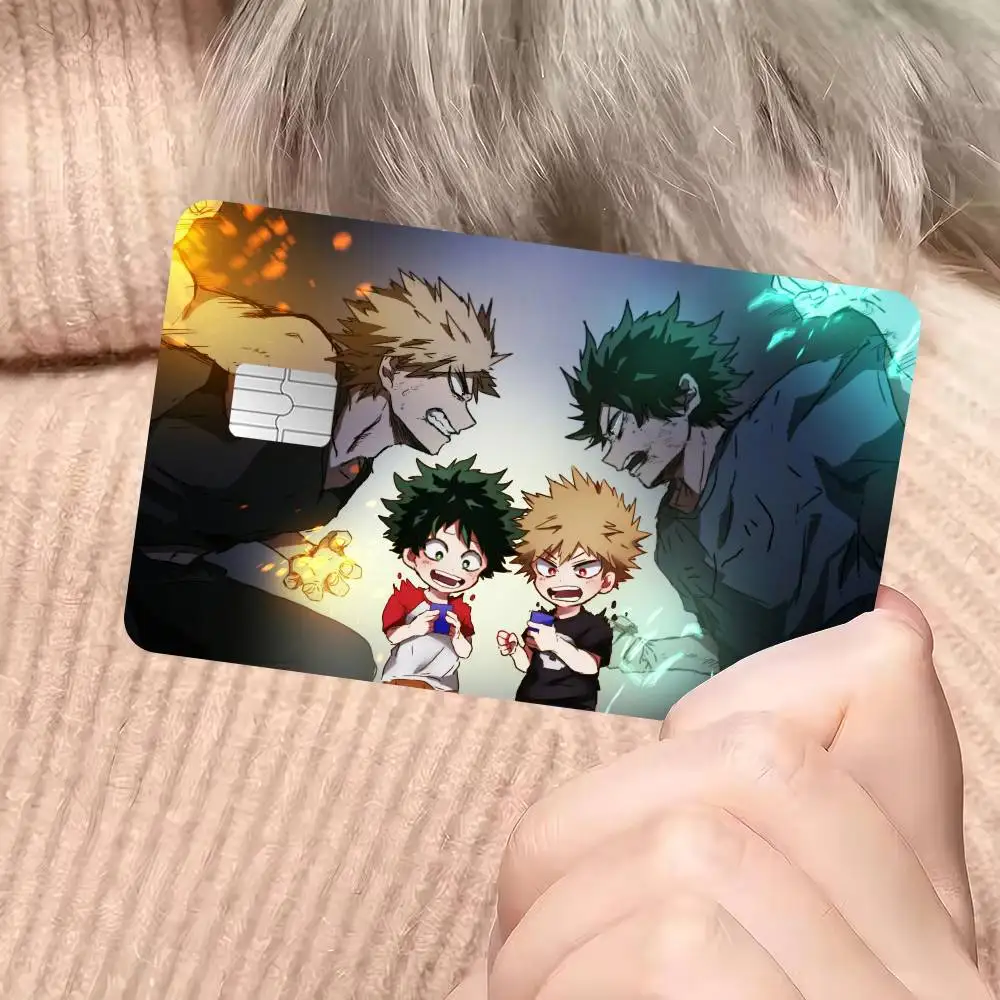 غطاء لاصق لعبة My Hero Academia Bakugou Katsuki من أجل الجانب الأمامي لبطاقة الخصم الائتمانية ذات الرقاقة الصغيرة