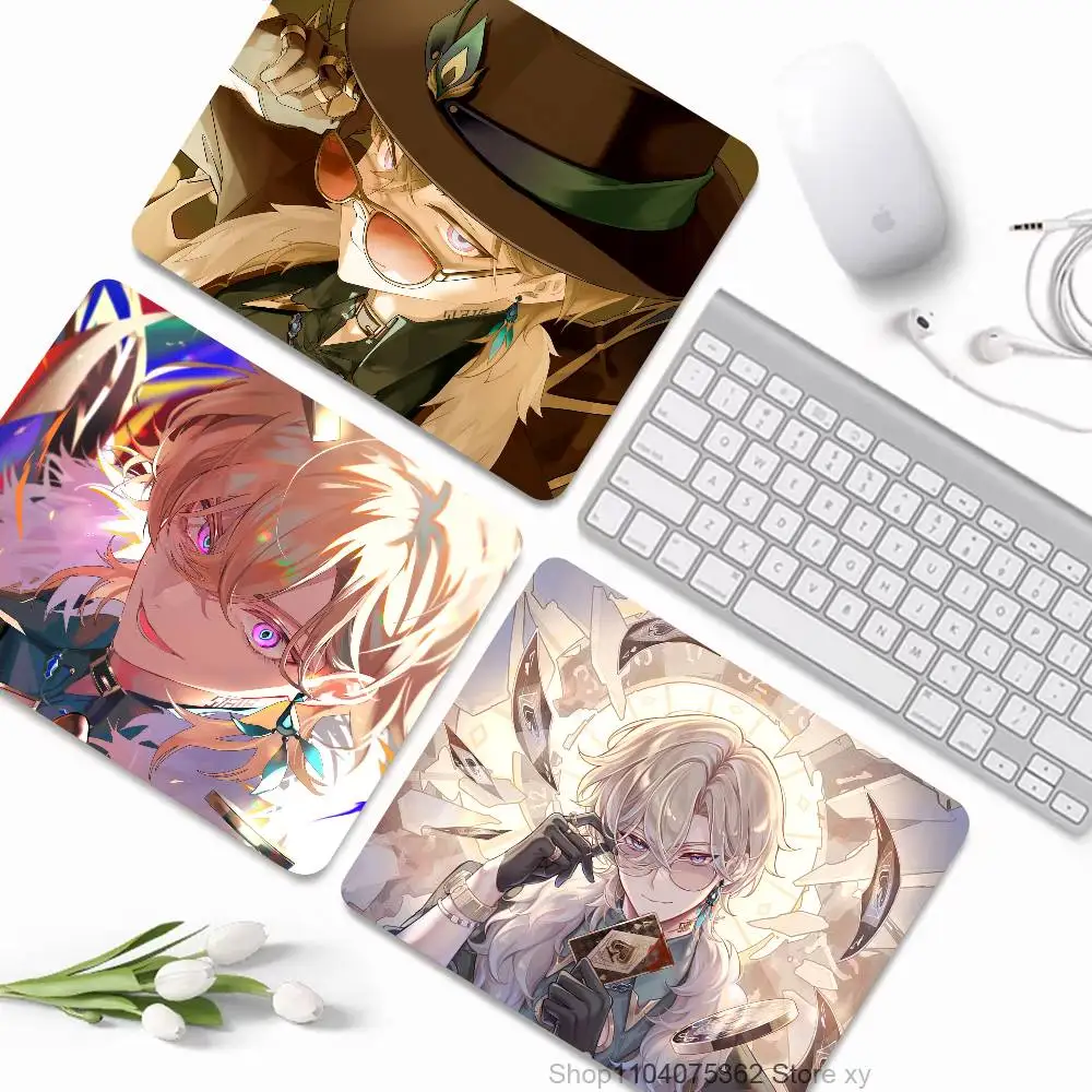 Anime Game Honkai Star Rail Aventurine Mousepad Small LockEdge Mouse Pad For Gamers Computer Desk Pad Rectangular Anti-slip