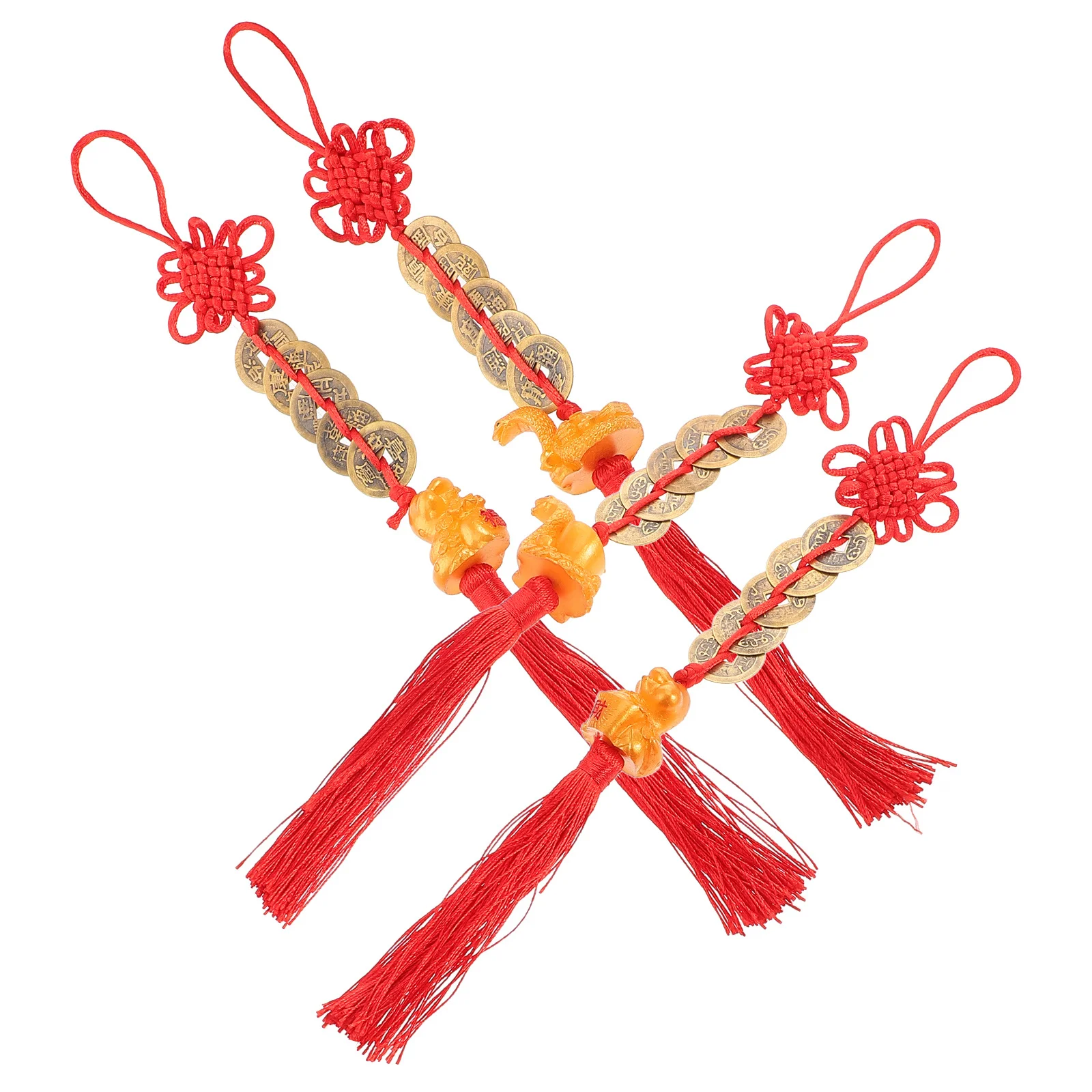 

4Pcs Snake Year Hanging Ornaments Chinese Knot Pendants Prosperity Charm New Year Decoration Car Bag Pendant Car Hanging Pendant