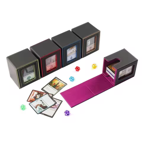 Game Card Deck Storage Box MTG YuGiOh TCG Card Storage Trading PU Card Deck Box Commander MTG Card Carrying Organiser