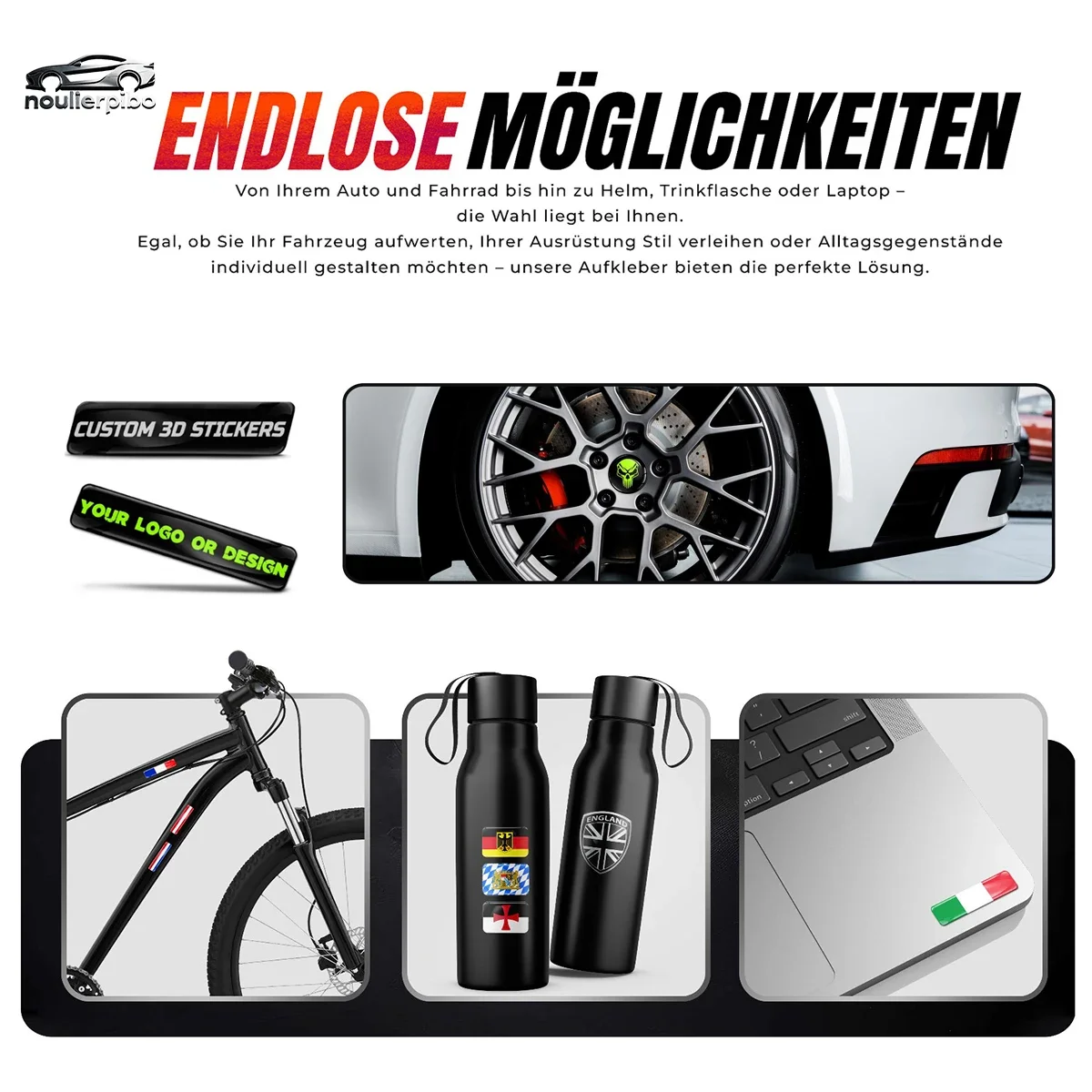 Custom 3D Resin Car Sticker Personalized Logo Photo Epoxy Dome Decal Waterproof UV-Resistant Free Preview Gift view 3