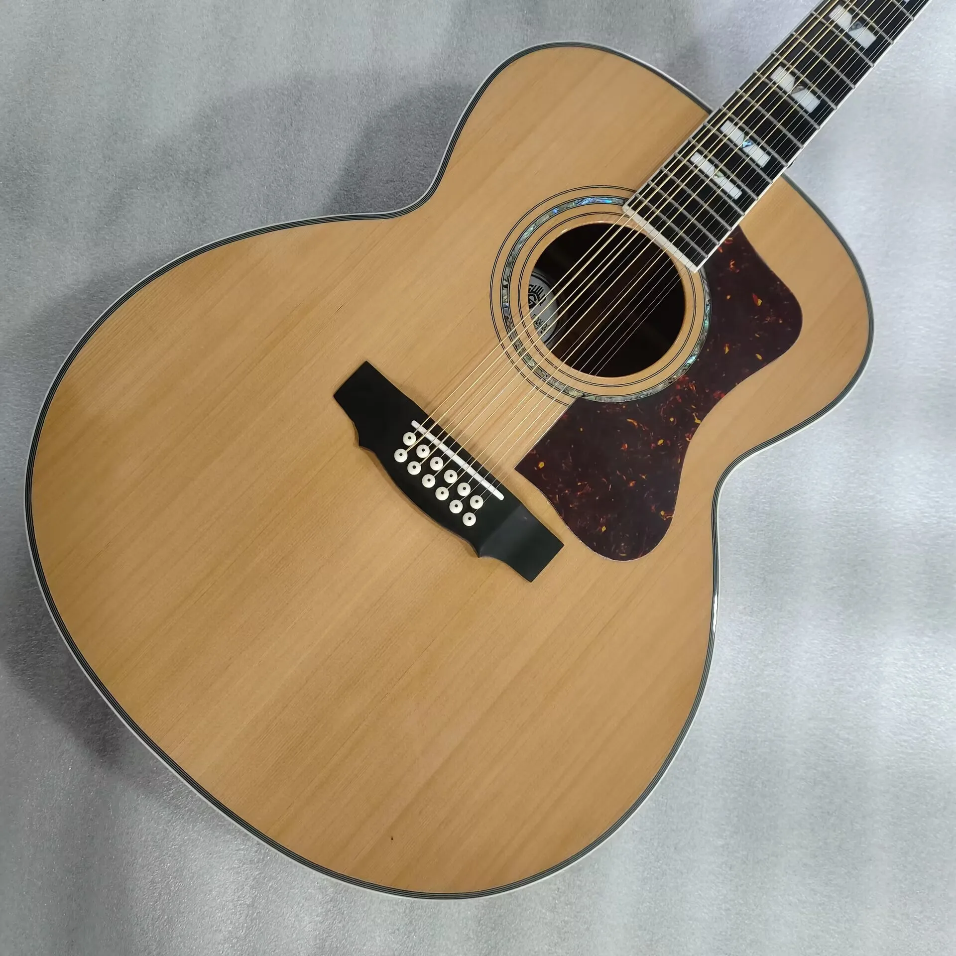 Ebony F512 acoustic guitar, solid cedar, Jumbo, electric, 12 string, classical style, upgrade