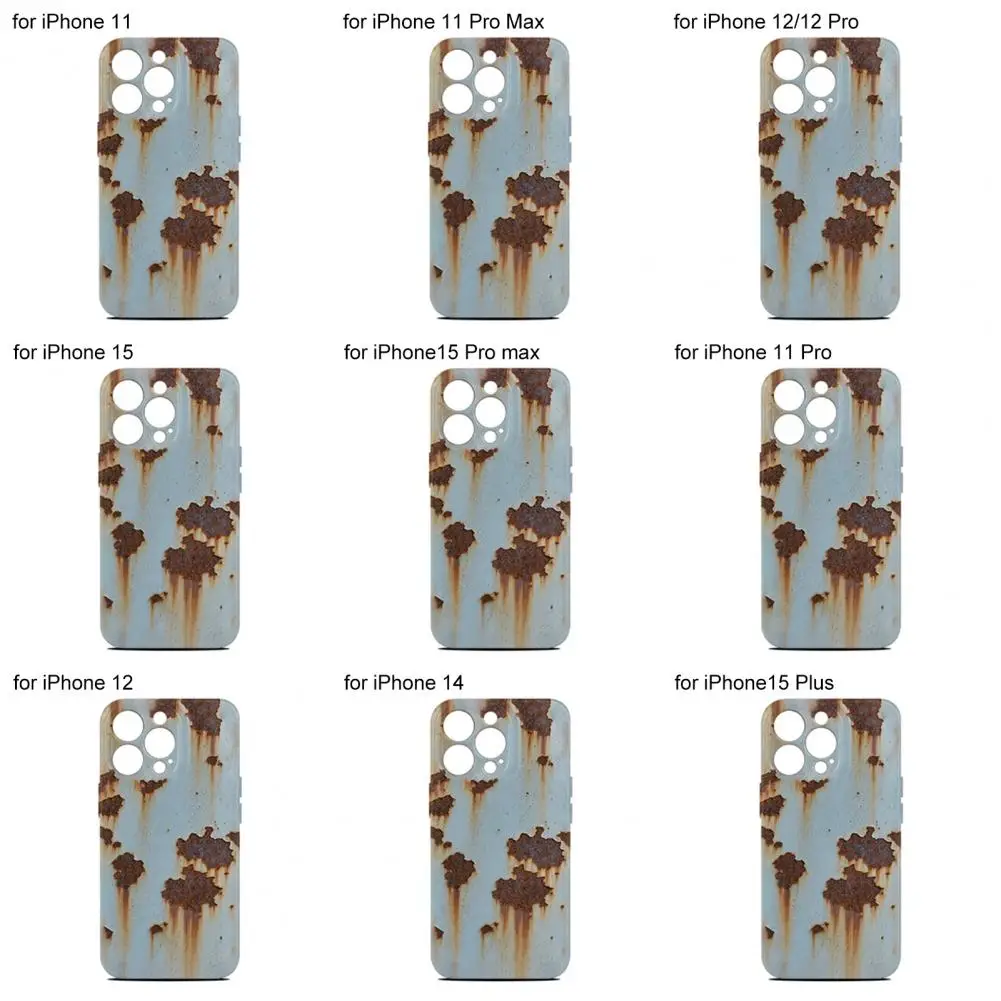 Funda de teléfono con aspecto de óxido Vintage, cubierta de teléfono de TPU a prueba de golpes inspirada en hierro Industrial para Iphone 15/14/13/12/11 ProMax