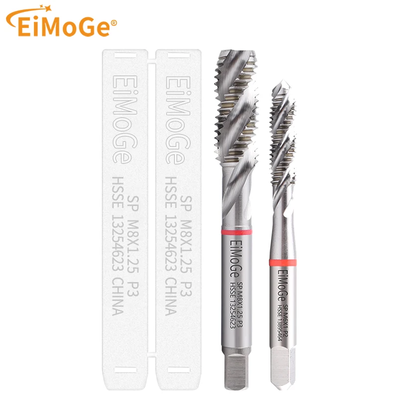 EiMoGe HSSE-M35 JIS Red Ring Spiral Flute Tap Set M1.2-M12 Machine Thread Tapping Tool