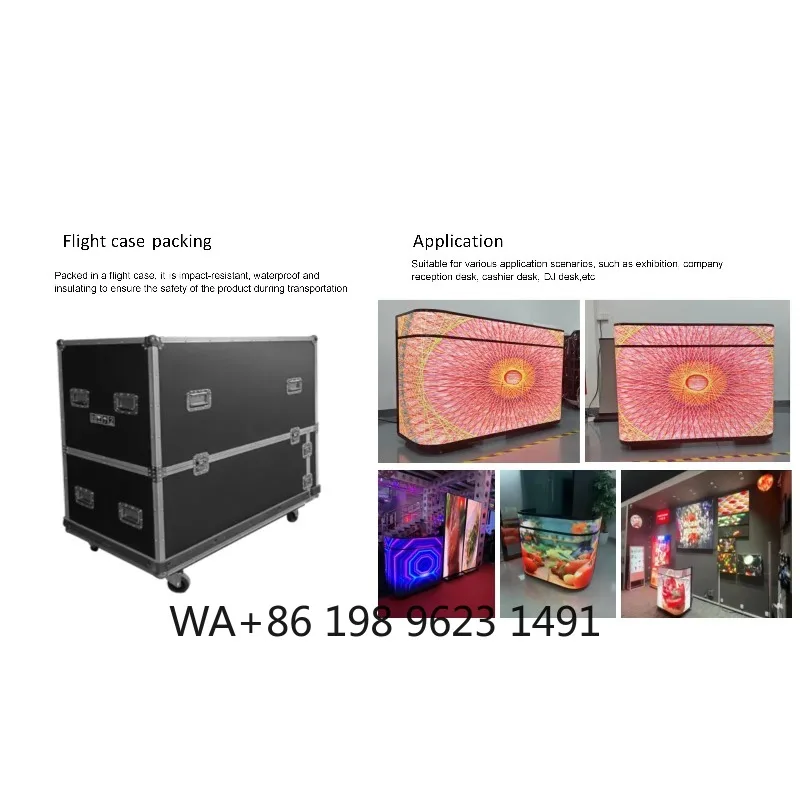 

High Resolution GOB P1.86 Fixed LED Screen Custom Size Indoor Front Desk DJ Booth Commercial HD Advertising Display Panel