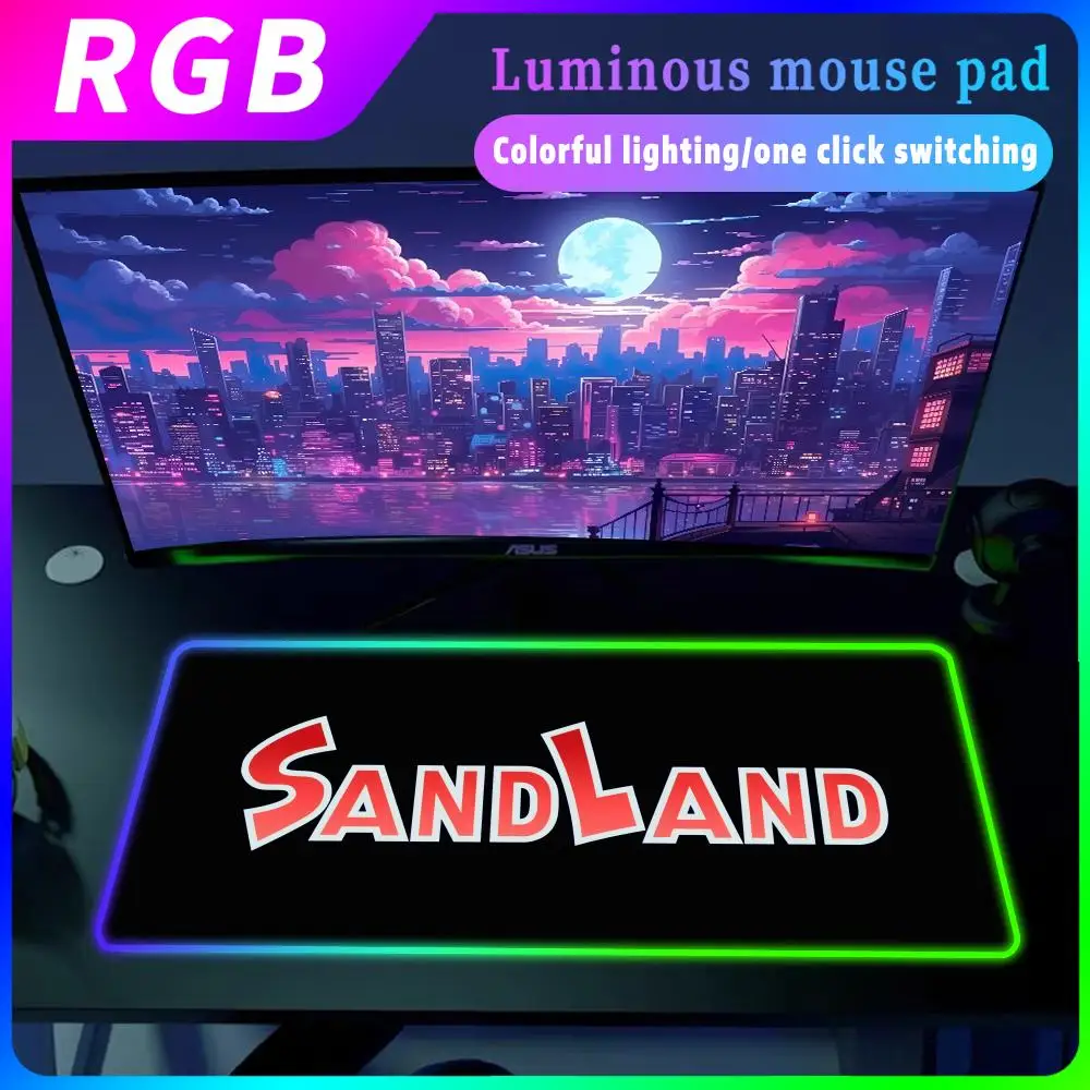 Sand land Mouse Pad RGB Mouse LED High Speed Computer Accessories Mousepad Anime Desk Mat Large Keyboard Gamer Expansion Pad