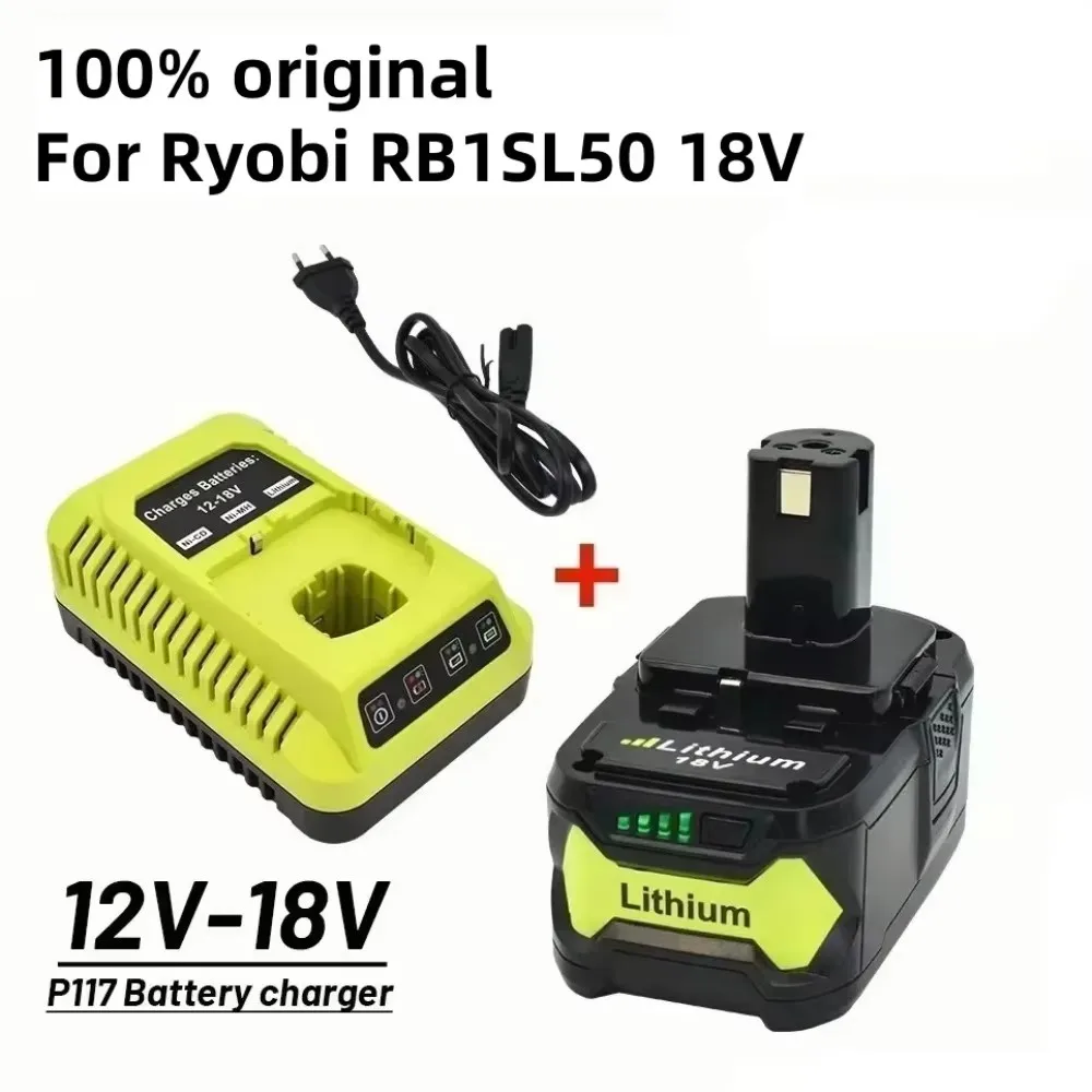 Suitable for Ryobi 18V lithium-ion batteries, 18V （6.8Ah 9.8Ah 12.8Ah）for P108 P104、P107、RB18L50、RB18L20、P108+charger