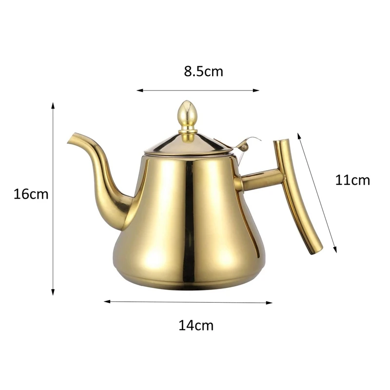 Stainless Steel Teapot Kettle High Quality Tea Pot With Infusion For Tea Coffee Flavour Poured Drinks 1L