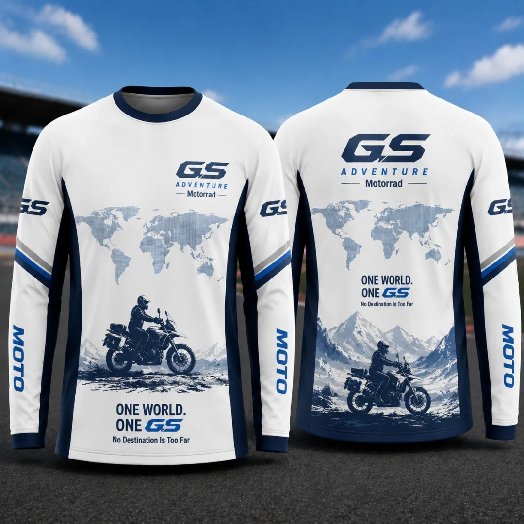 GS Adventure Motorrad Long Sleeve T‑Shirt Men Women Kids Motorcycle Adventure Mountain Graphic Tee Casual Moto Biker Riding Tops