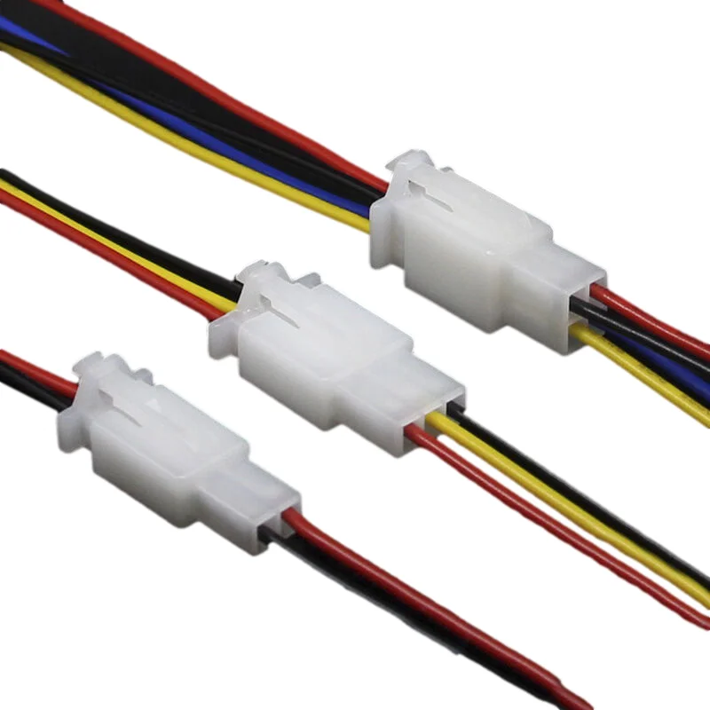 2.8mm 2P 3P 4P Wire Cable Connector Male Female Butt Plug Cable Battery Charging Connector 18AWG For Motorcycle Car