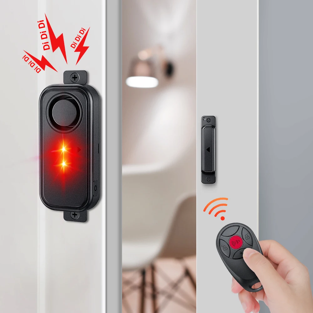 Awapow sensor de alarme magnético para janela de porta externa, monitor à prova d'água, alarme antifurto, segurança doméstica com controle remoto