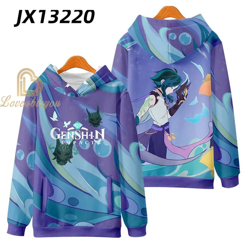 Genshin Impact Cosplay Costume Anime Hoodies Ganyu Gorou Funny Cartoon Graphic Hoodie Harajuku Manga Sweatshirts Unisex