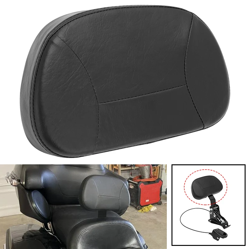 

Motorcycle Seats Pad Cushion Black Front Driver Rider Backrest Back For Harley Touring Electra Road Street Glide Road King 09-UP