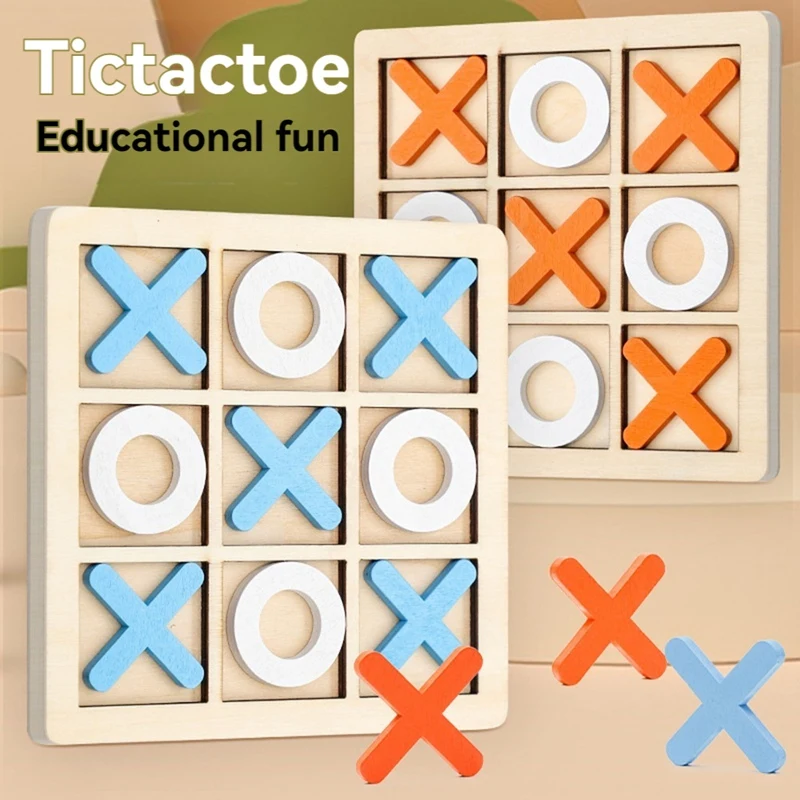 Neu-Holzbrett Tic-Tac Toe Spiel XO Tischspiel Spielzeug Klassische Familie Kinder Puzzle Spiel Lernspielzeug