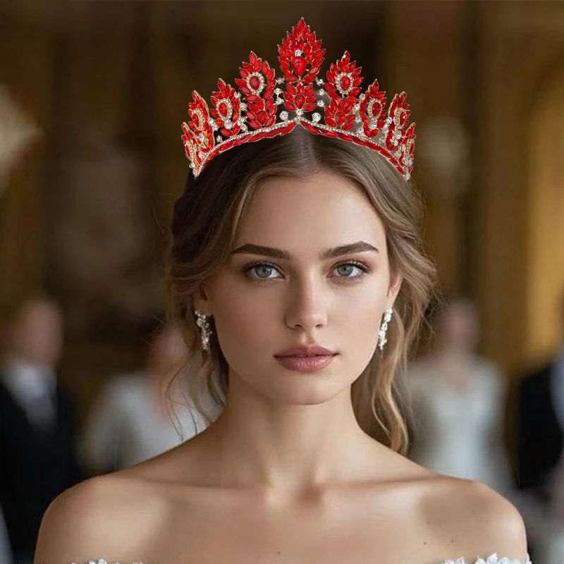 

1PCS Rhinestone Baroque Tiaras and Crowns for Bridal Princess Wedding Crown Hair Jewelry Party Pageant Accessories