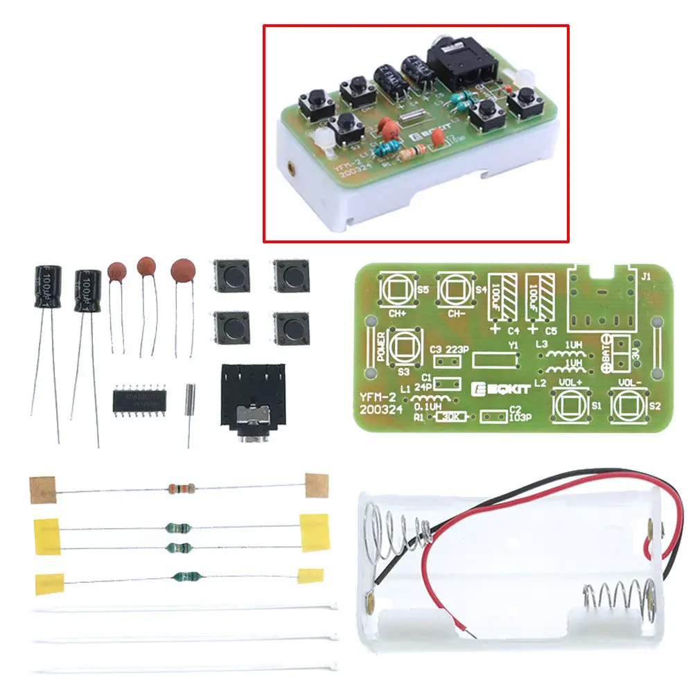 DIY Kit FM Stereo Radio Module 76-108MHz Wireless Transmitter Receiver Circuit PCB Board Solder Practice Project for School Labs