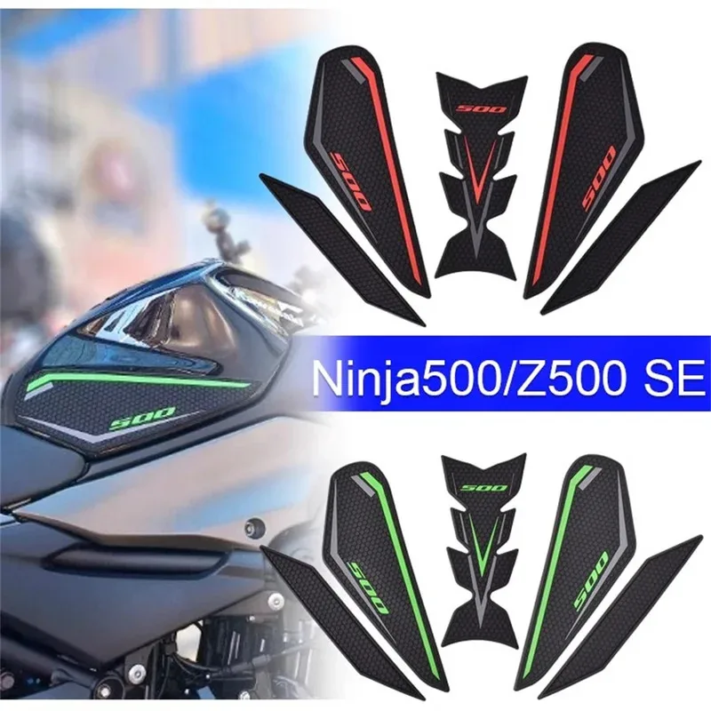 

Для Kawasaki Z500 Ninja500 бак тяговая накладка боковая газовая топливная наколенница наклейка для Ninja Z 500 SE 2024 2025 наклейки на мотоцикл