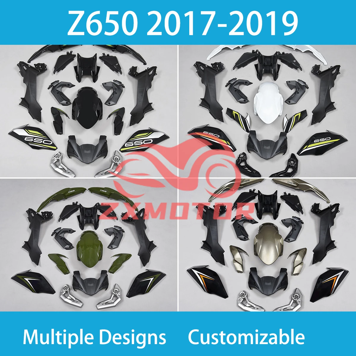 For KAWASAKI Z 650 2017 2018 2019 Cool Fairing Kit Z650 17 18 19 Motorcycle Parts Fairings ABS Injection