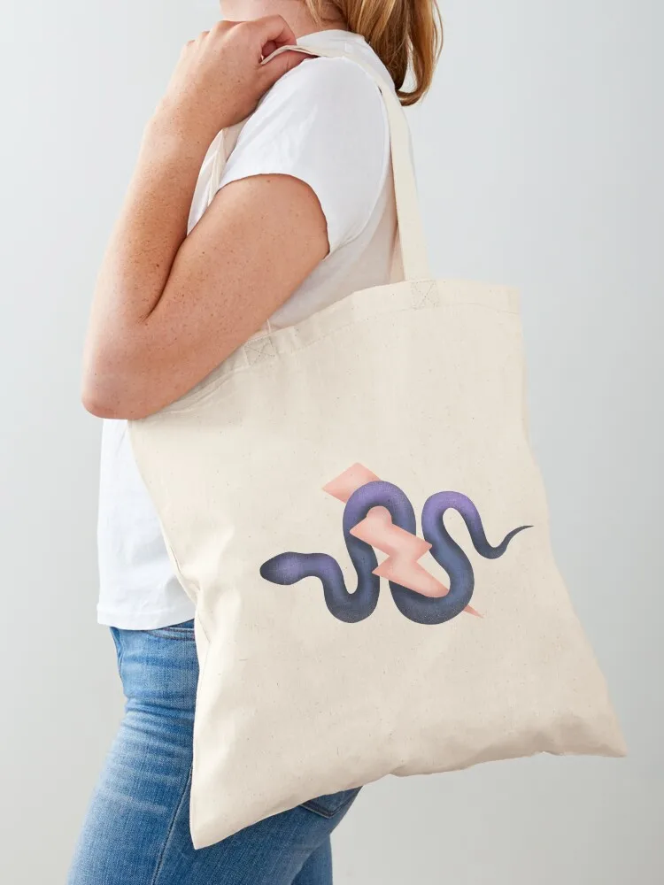 

Lightning Bolt Snake Tote Bag Portable shopping bag great bag supermarket folding tote women
