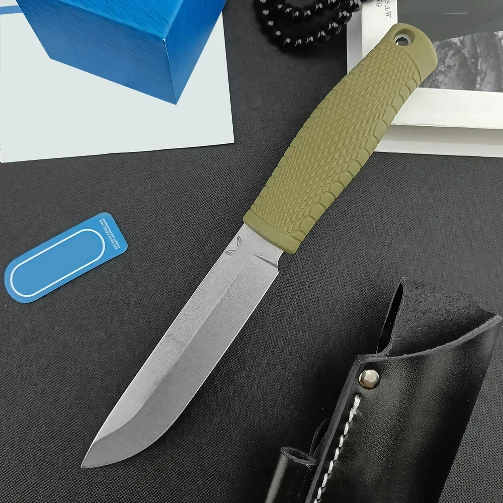 BM 202, 200 Fixed Blade Tactical Hunting Straight Knife D2 Blade Outdoor Jungle Survival Straight Knife with Sheath Edc Tools