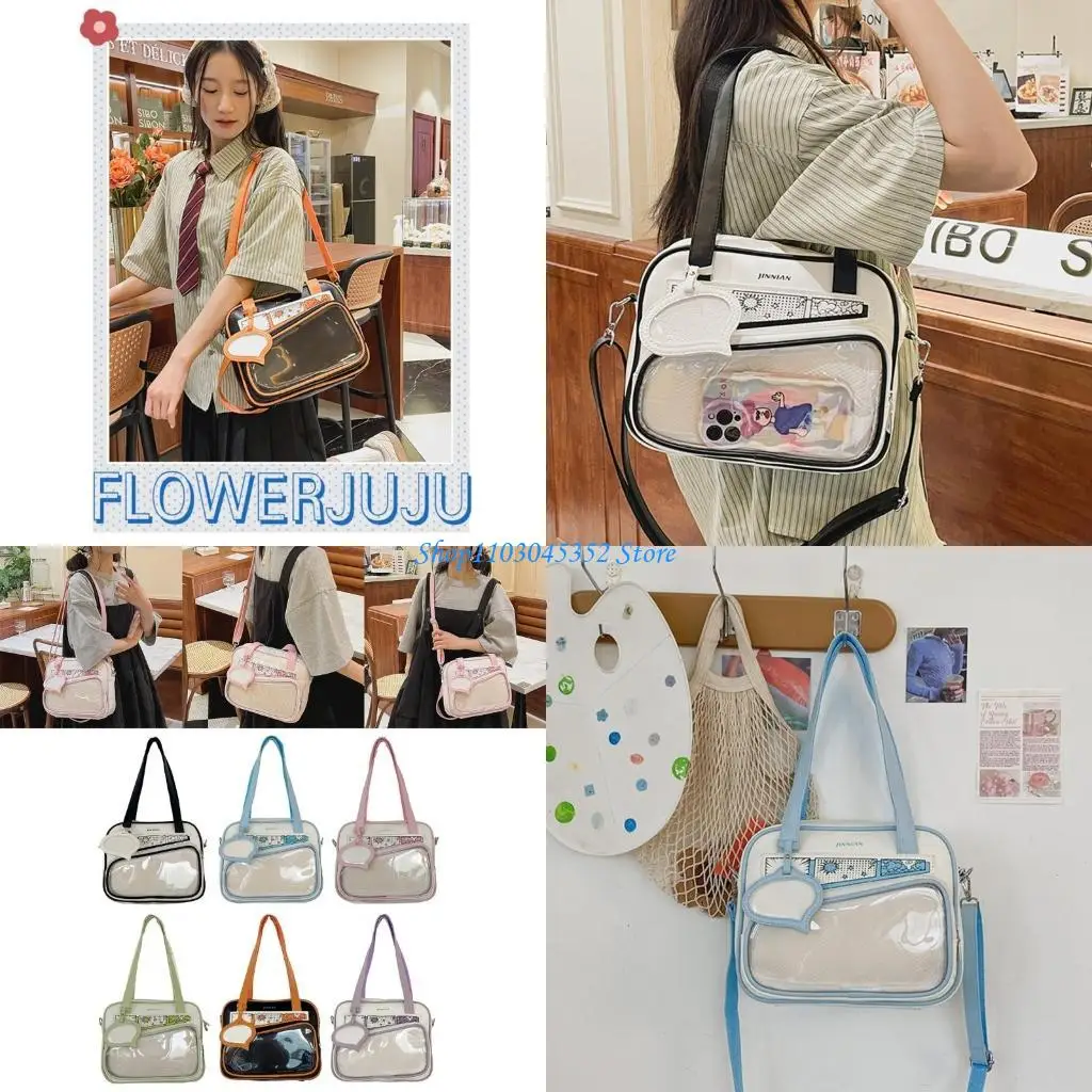 

Japanese School Girl Clear Crossbody Bag Student Anime Book Bag Shoulder Handbag