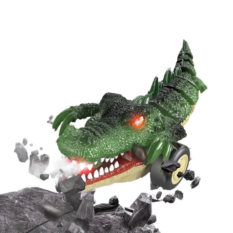Neuestes Modell, Musik-Lichtspray, Spezialeffekt, ferngesteuertes Auto, 360 Grad drehbar und treibendes Dinosaurier-Krokodil-Spielzeugtier