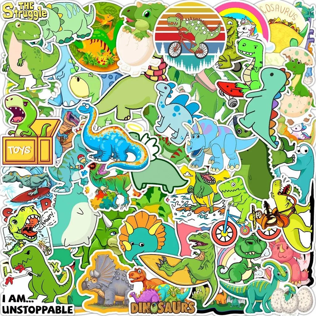 50 Stück Dinosaurier-Graffiti-Aufkleber |   Wasserfeste Cartoon-Aufkleber für Cars & Tech RecordingYourLife Store
