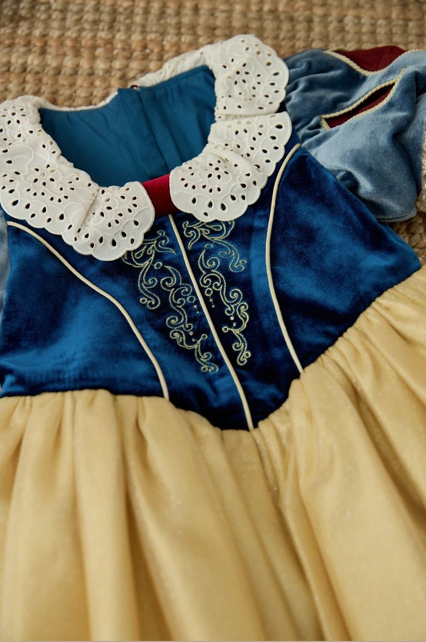 Snow White Children's Dress Girls Blue Princess Velvet Dresses Elsa Frozen Cosplay Winter Dress for Kids Party Gown 3-12Years view 4