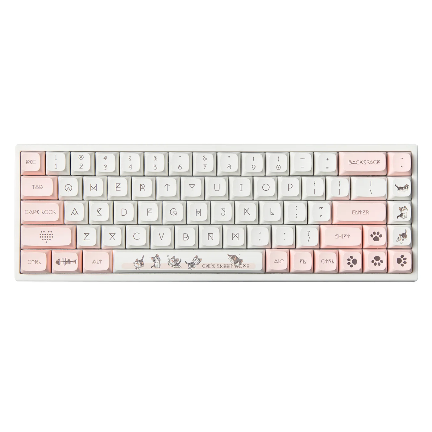 

Pink Keycaps Cat Cute Mechanical Keyboard Keycaps, Shallow Smile, XDA Height, PBT, Sublimation, Cute Meow Cat 68/87/84/108