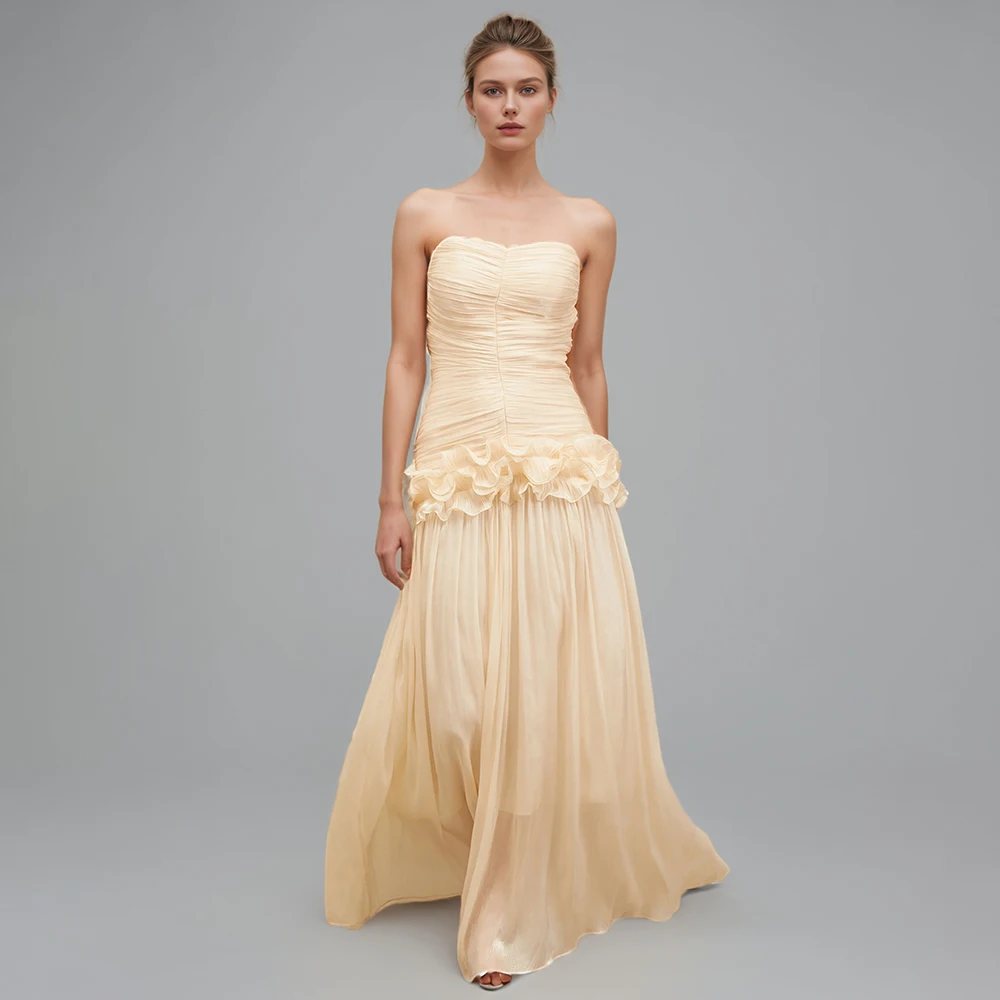 

Однотонные платья для похудения со складками для женщин, темпераментное платье без рукавов с разрезом на шее и высокой талией, женская мода