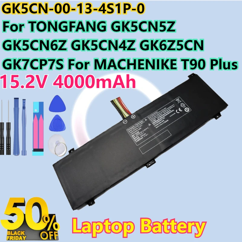 For MACHENIKE T90 Plus for TONGFANG GK5CN4Z GK5CN5Z GK5CN6Z GK7CP7S 15.2V 4000mAh Laptop Battery GK5CN-00-13-4S1P-0 with Tools
