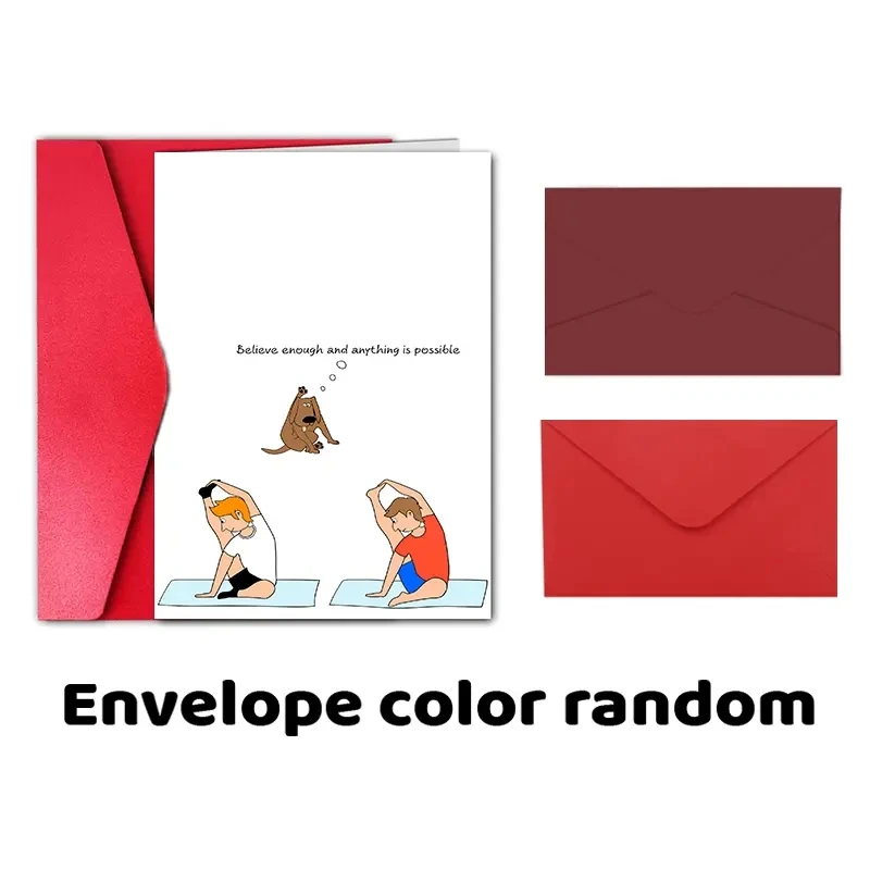 1 fun birthday card, creative yoga patterns, the best gift for friends in the family.