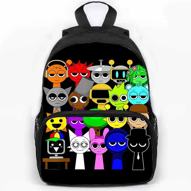 Mochila para niños, mochilas escolares con estampado Sprunki, mochilas de dibujos animados de gran capacidad, Mochila escolar de juego Incredibox para niños y niñas