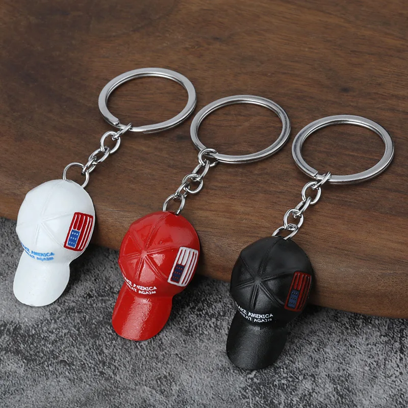 European American Personalized Hat Keychain Fashion Metal Key Ring Versatile Stylish Accessory for Bag Car Decoration