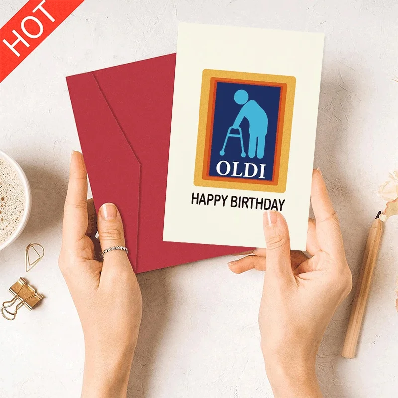 

Funny Oldi Themed Birthday Greeting Card, Humorous Birthday Card for Elderly Birthday Celebration