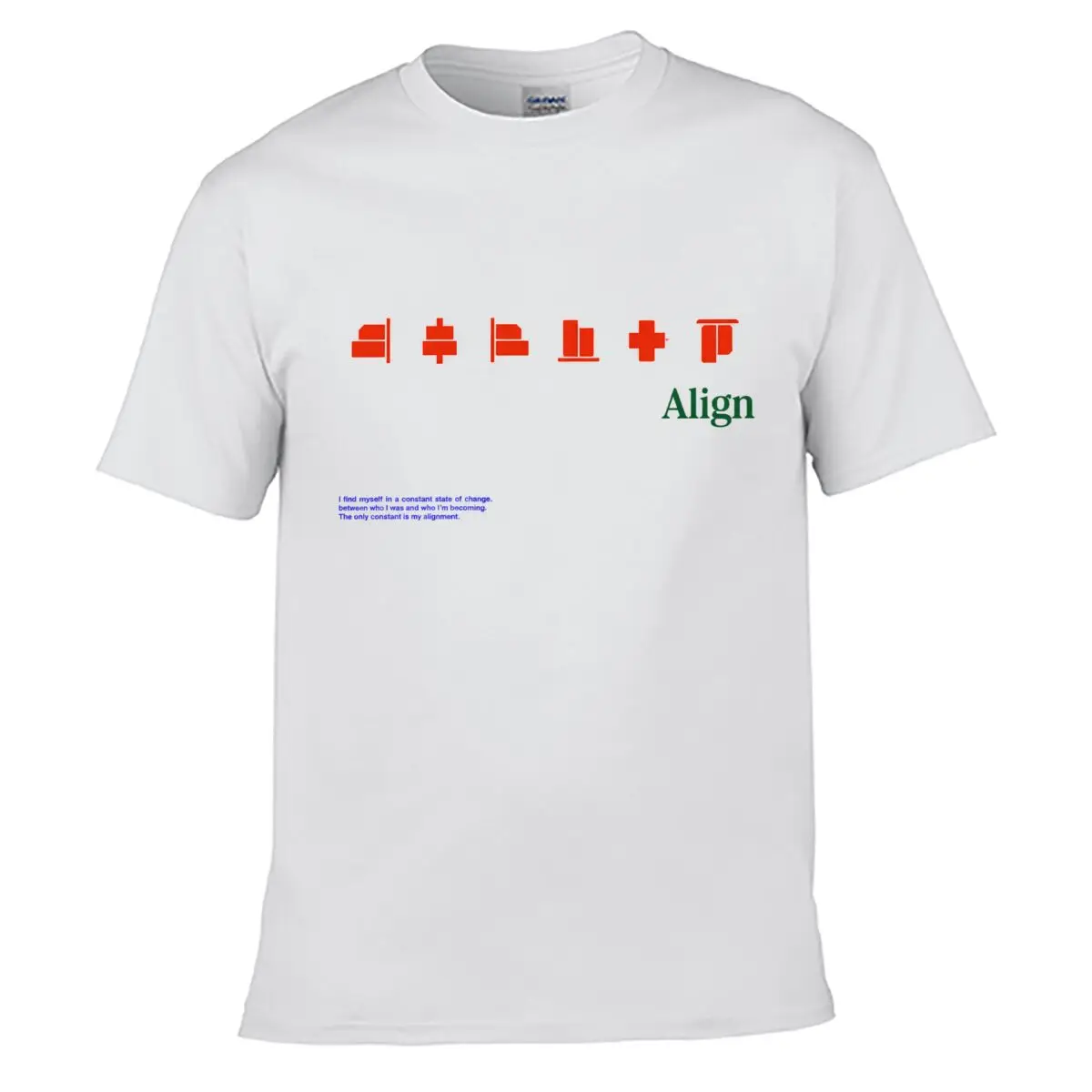 Align Constant State Of Change Red Abstract Symbols Street Loose Simple Tee